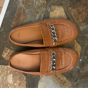 Brown Loafers with Chain Detail